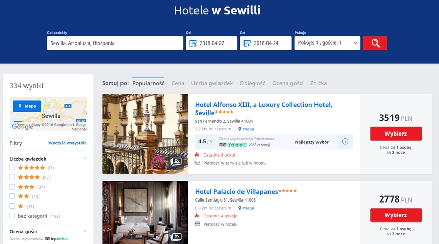 Hotele w Sewilli - Infoloty.pl
