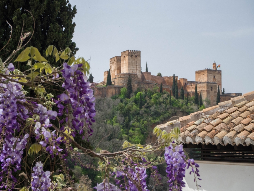 Alhambra z dzielnicy Albaicín, Granada